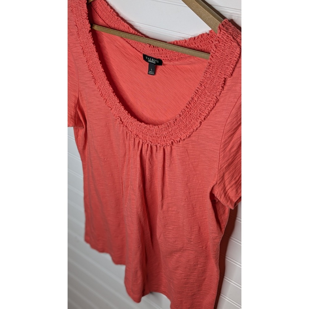 Talbots Women's Short Sleeve Top Large 100% Cotton‎ Lightweight Airy Breathable - Picture 3 of 7